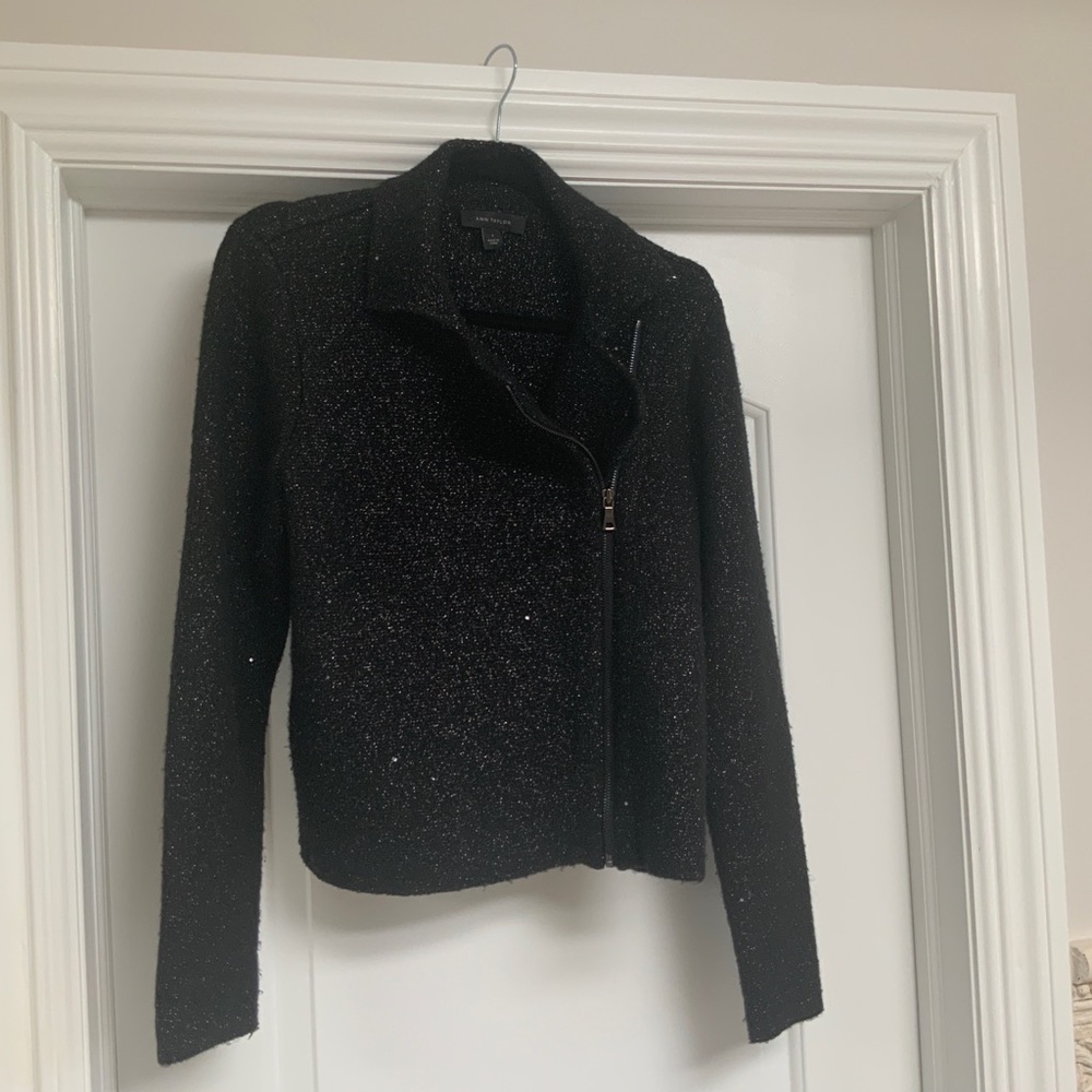 Ann Taylor shimmer sweater jacket